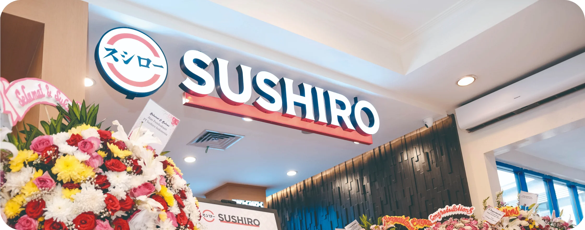 海外店舗の店内に並ぶスシローのすし